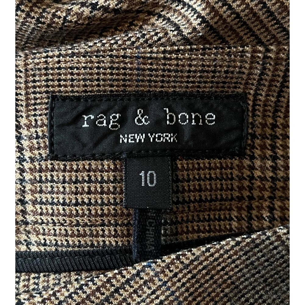 Rag & Bone pants Rebecca Glen plaid wool brown size 10 - Picture 7 of 7